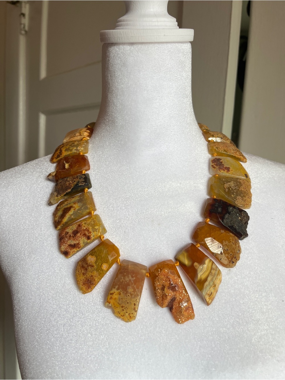 1990s Vintage Lucas Lameth Amber Statement Necklace